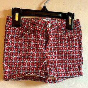 EUC Mayoral Red Floral Little Girl Shorts